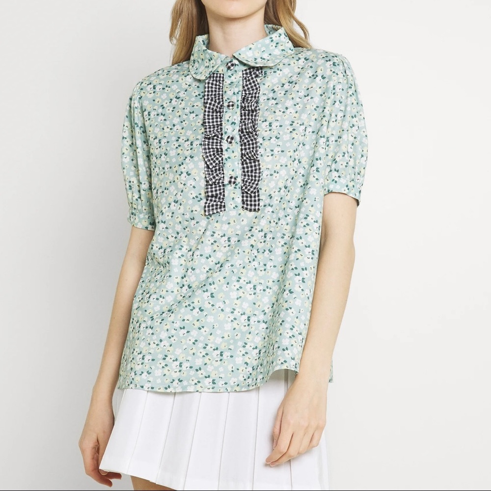 Sister Jane Rival Floral Ruffle Blouse M NWT - Picture 7 of 16